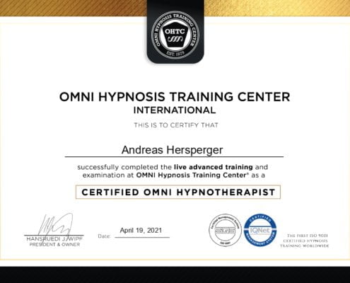 Certificate Hypnotherapist